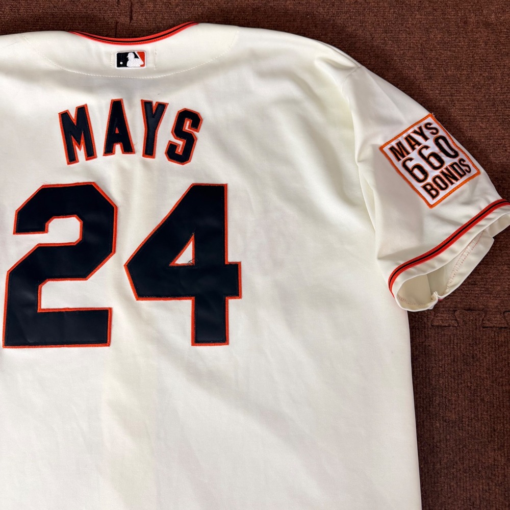 Vintage rare Mitchell & Ness SF Giants Jersey Mays 660 Bonds Patch Cream Size 60 - Picture 12 of 14